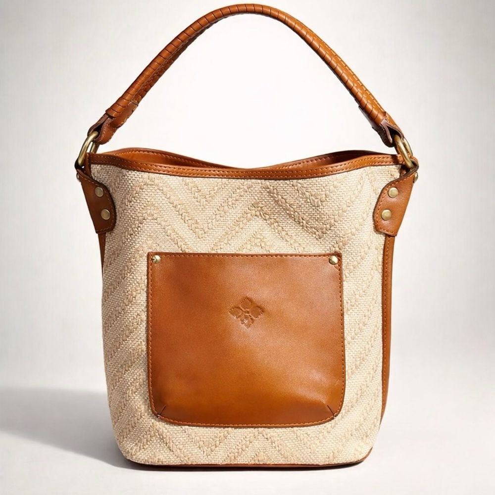 Patricia Nash Tan and Cream Bucket Bag - Picture 2 of 3